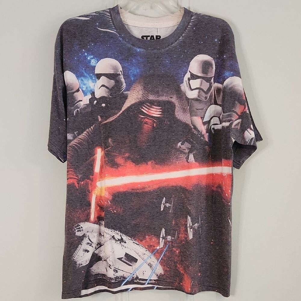 Star Wars The Force Awakens Stormtroopers Men's T-Shirt Size Large Kylo Ren AOP